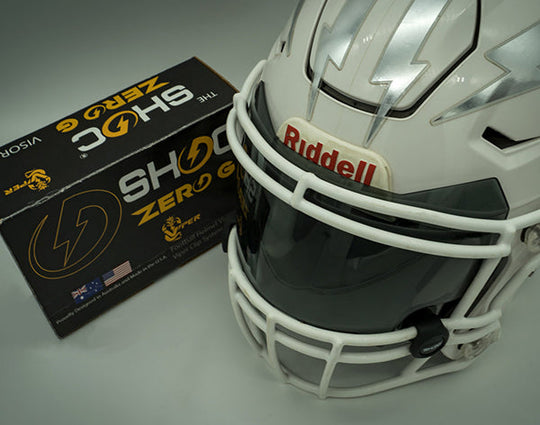 thumbnail image 2 of Riddell Full Size Football Helmet Visor Replica – Anti-Fog Coating, Fits Flex & F7 (NFL, Tom Brady, Cowboys) 2 of 3